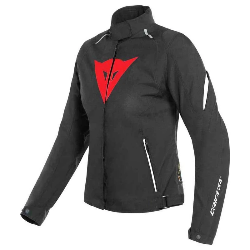 Dainese Laguna Seca 3 Lady D-Dry Jacket, Motorbike Jacket, Women, Black/Lava-Red/White, 38