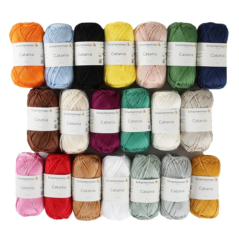 New 20 Skein SMC Catania Originals Yarn, 100% Cotton, Total 35.2 Oz Each 1.76 Oz (50g) / 136 Yrds (125m), Fine-Sport 2, Assorted Colors Yarn - Image 1