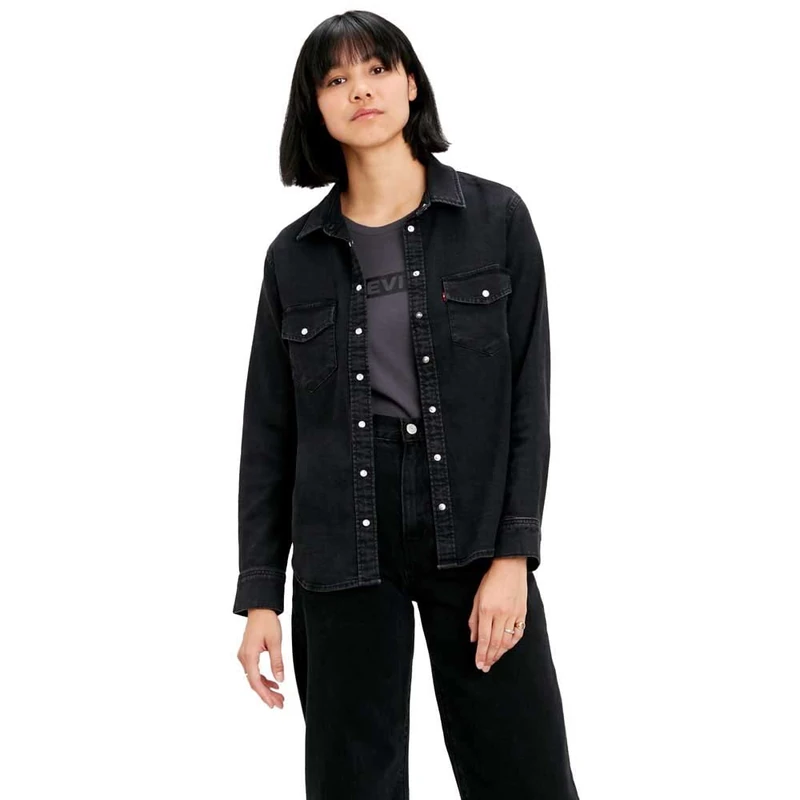 Levi's Women's Iconic Western Shirt, Night Is Black, XS