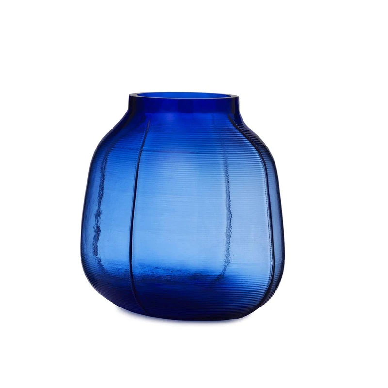 Normann Copenhagen 102084 Step Vase, Glass, durchsichtig Blau