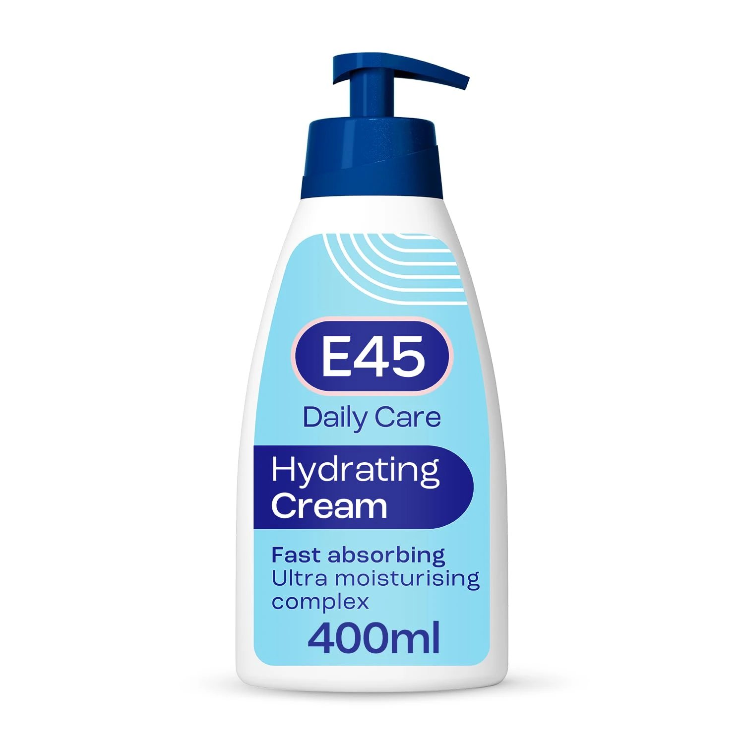 E45 Daily Hydrating Cream 400 ml for all Skin Types – Long Lasting Moisturisation - Non-Greasy Moisturiser and Fast Absorption - Perfume-Free Body Face Hand Cream - Dermatologically Tested