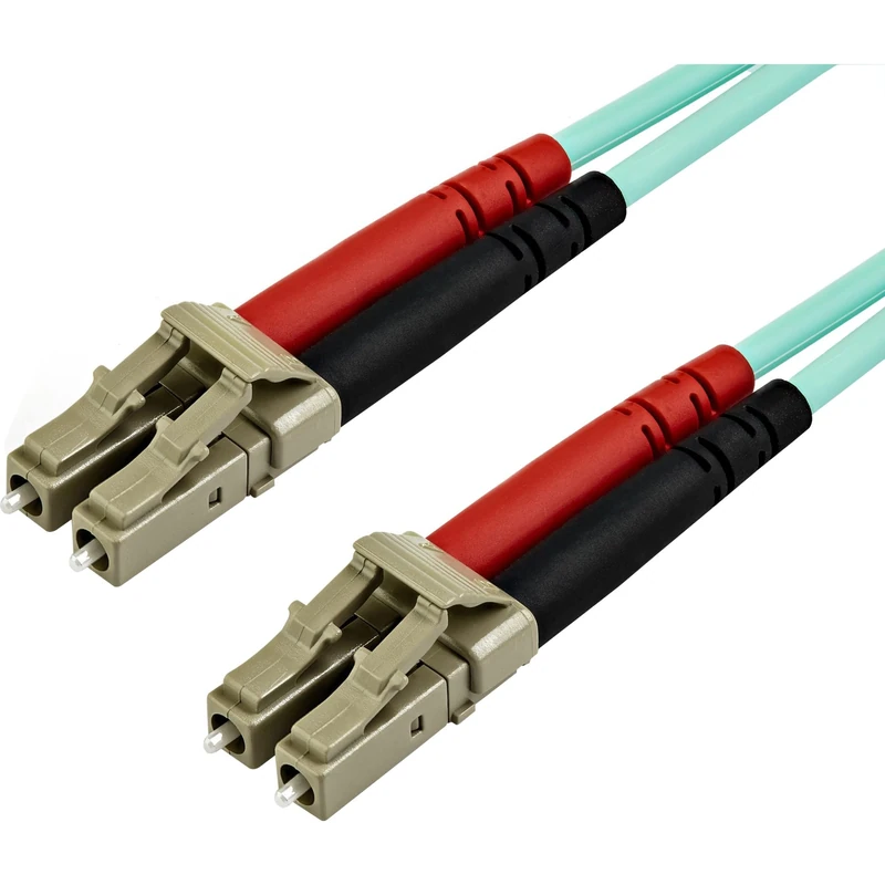 StarTech.com 15m (50ft) LC/UPC to LC/UPC OM3 Multimode Fiber Optic Cable, Full Duplex 50/125µm Zipcord Fiber, 100G Networks, LOMMF/VCSEL, <0.3dB Low Insertion Loss, LSZH Fiber Patch Cord (A50FBLCLC15)