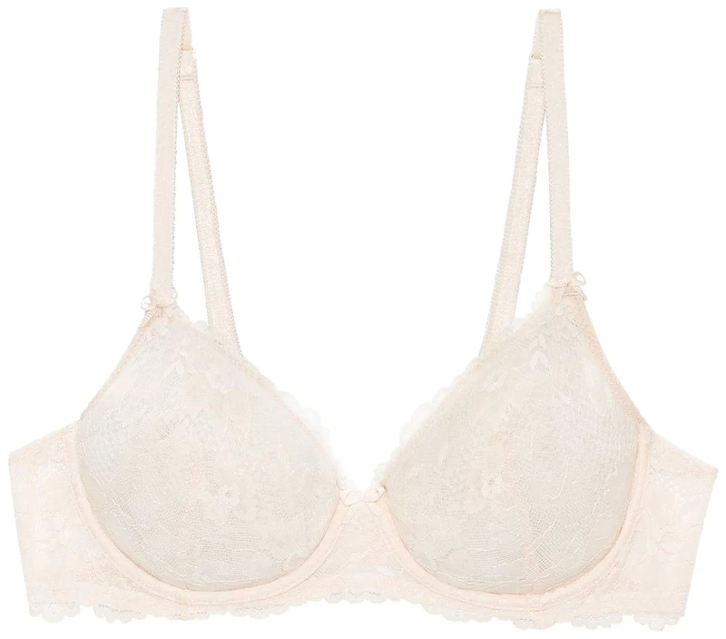Savage X Fenty Women's Floral Lace Unlined Bra, Pink Rose Quartz, 38B