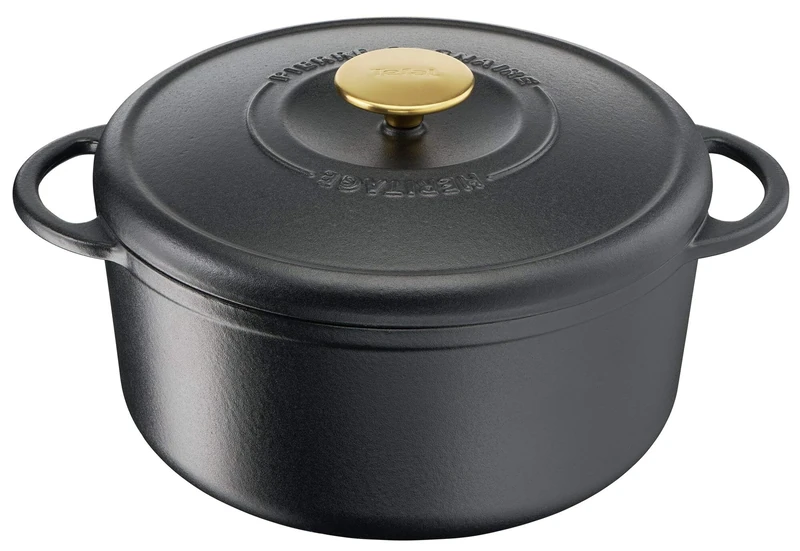 Tefal Pierre Gagnaire Heritage E2230504 Cast Steel Round Casserole Dish 29 cm / 7.5 L Induction Black