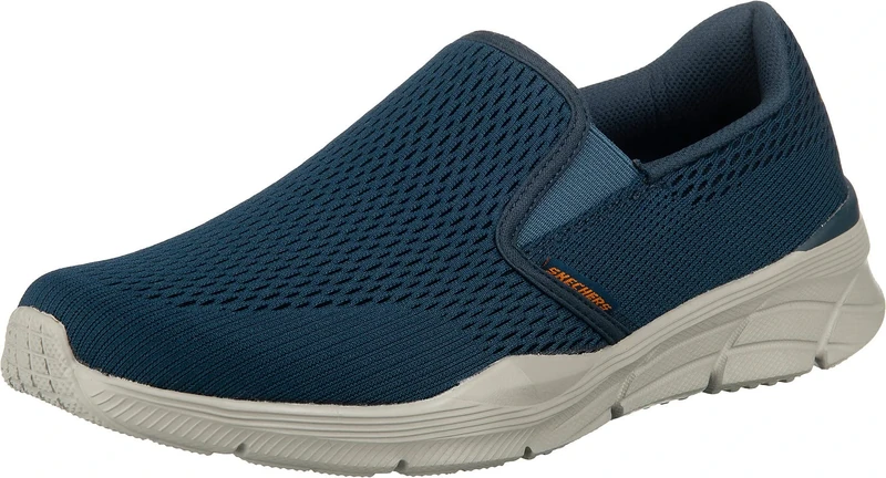 Skechers Men's 232016 EQUALIZER 4.0 TRIPLE-PLAY Trainers, Navy Engineered Mesh/Orange Trim, 8.5 UK