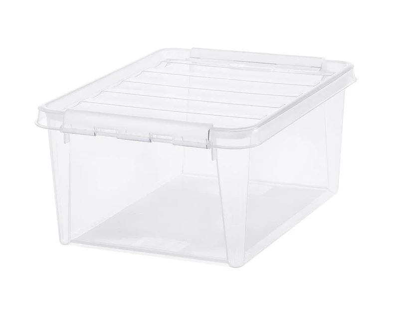 SmartStore Classic 15-10 x Clear Storage Boxes with Lids - BPA-Free Large Plastic Storage Boxes with Lid and Clips - Transparent - 14 L - 40 x 30 x 18 cm