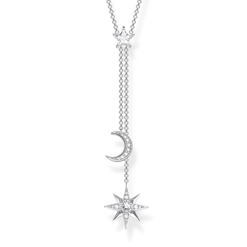 Thomas Sabo Women Necklace Star and Moon Silver 925 Sterling Silver KE1900-051-14