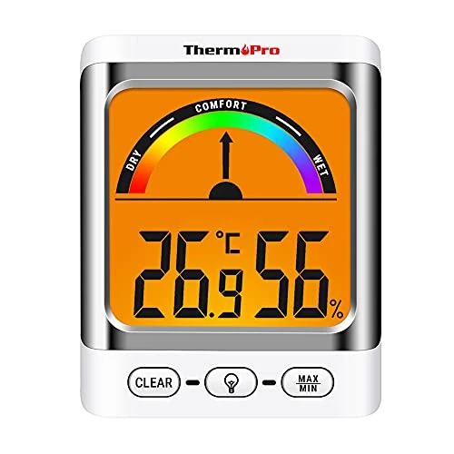 ThermoPro TP52 Digital Room Thermometer & Hygrometer with Backlight LCD Display - Air Humidity Monitor for Terrariums