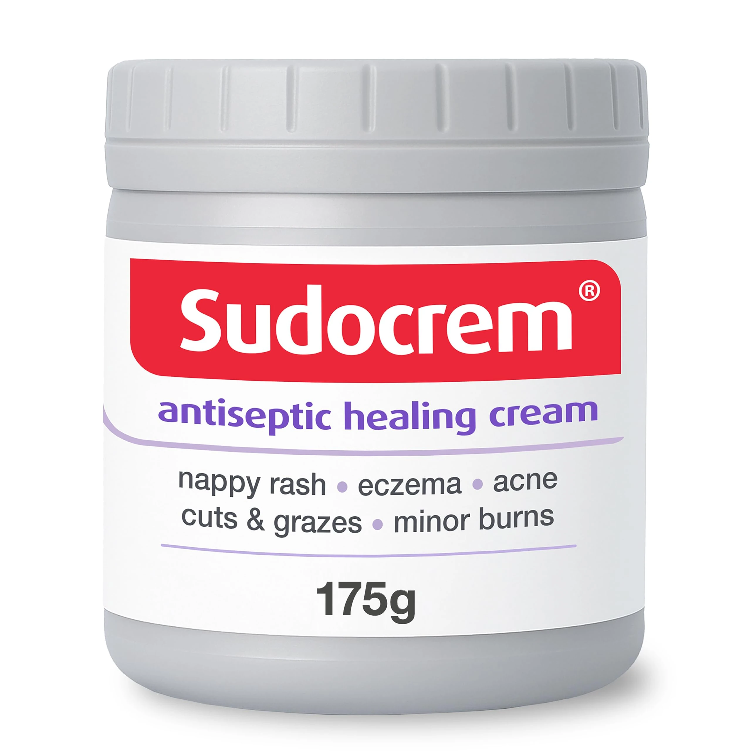 Sudocrem® Antiseptic Healing Cream, Zinc Oxide Cream for Nappy Rash, Eczema, Acne, and Minor Burns, 175g (Pack of 1)