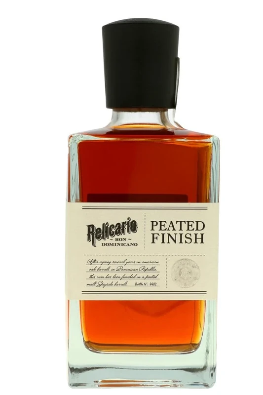 Relicario - Ron Dominicano - Peated Finish - 70cl Single Bottle - 40% ABV - Spiced Rum - Deep-Bodied - Spicy Rum - Long-Lasting Flavour - Sweet Aromas - Smoked Rum