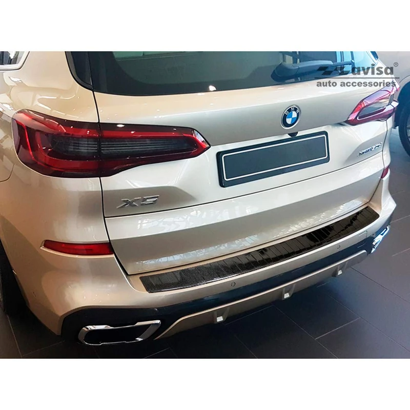 Avisa Rear Sill Protector Carbon 3D Compatible with BMW X5 (G05) M-Pack 2018-