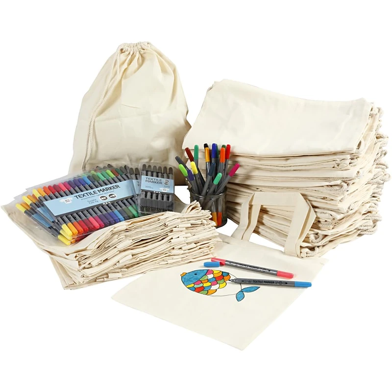 Drawstring And Shopping Bags With Marker - Image 1