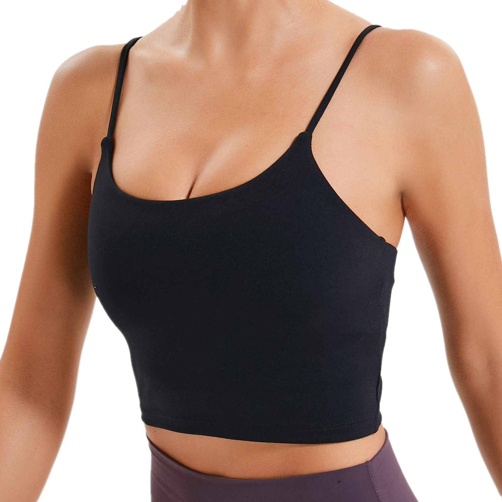 Lemedy Women Padded Sports Bra Fitness Workout Running Shirts Yoga Tank Top Black