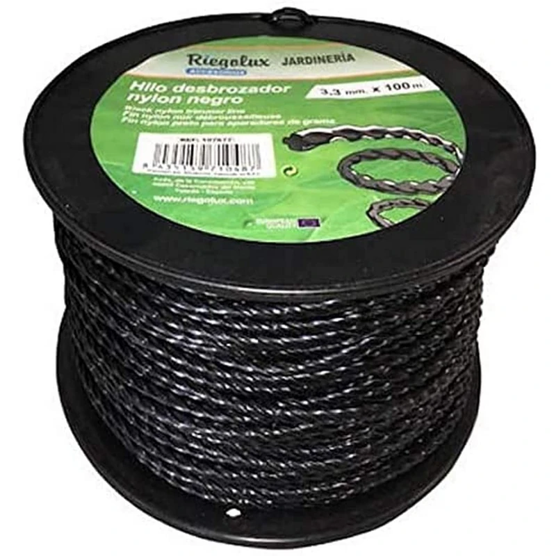 Riegolux 107678 Nylon Helicoidal Trimmer Thread, Black, 4 mm x 100 m - Image 1