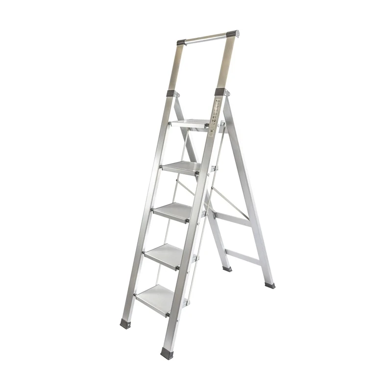 Homelux 710028 Flat Domestic Ladder, Aluminium, 5 Steps