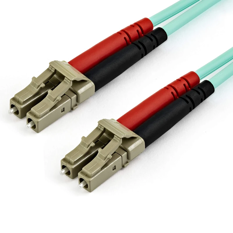 StarTech.com 15m (50ft) LC/UPC to LC/UPC OM4 Multimode Fiber Optic Cable, 50/125µm LOMMF/VCSEL Zipcord Fiber, 100G Networks, Low Insertion Loss, LSZH Fiber Patch Cord (450FBLCLC15)