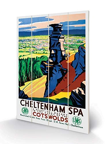 National Railway Museum SW12578P Wooden Print 59 x 40 cm Cheltenham Spa (Cotswolds by C H Birtwhistle), Multi-Colour, 59 x 40 x 1.2 cm - Image 1