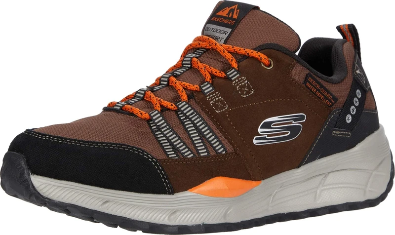 Skechers Men's Equalizer 4.0 Trail Sneaker,Brown Leather Mesh Synthetic Black Trim,6 UK