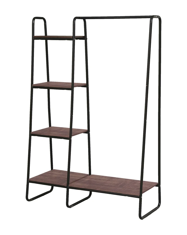 Amazon Brand- Movian Clothes Garment Rack PI-B3- MDF metal shelves, brown and black, 101.1 x 40 x 150 cm