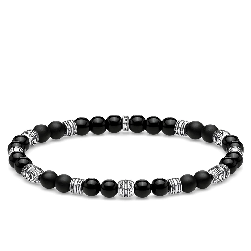 Thomas Sabo Unisex Bracelet Lucky Charm, Black 925 Sterling Silver, Blackened A1924-704-11