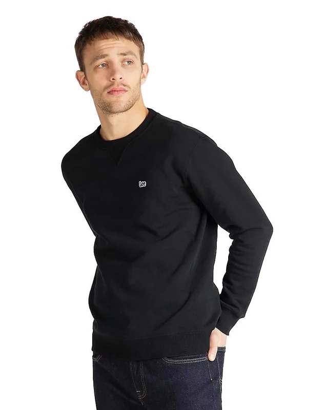 Lee Men's Plain Crew Sweatshirt, Black (Black 01), XL - Image 1