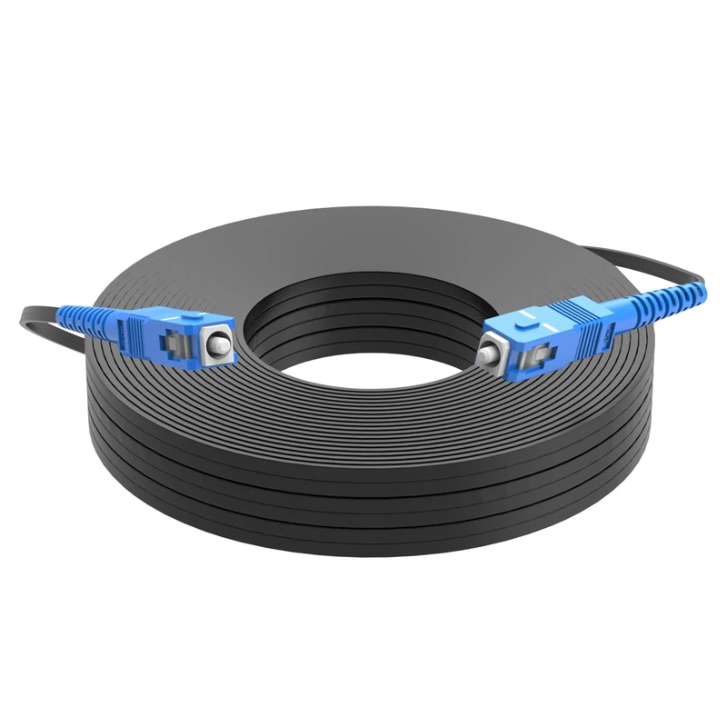 Jeirdus SC to SC 100Meters Outdoor Armored 9/125 Singlemode Fiber Optic Cable Jumper Optical Patch Cord FTTH FIOS Home SC/UPC to SC/UPC