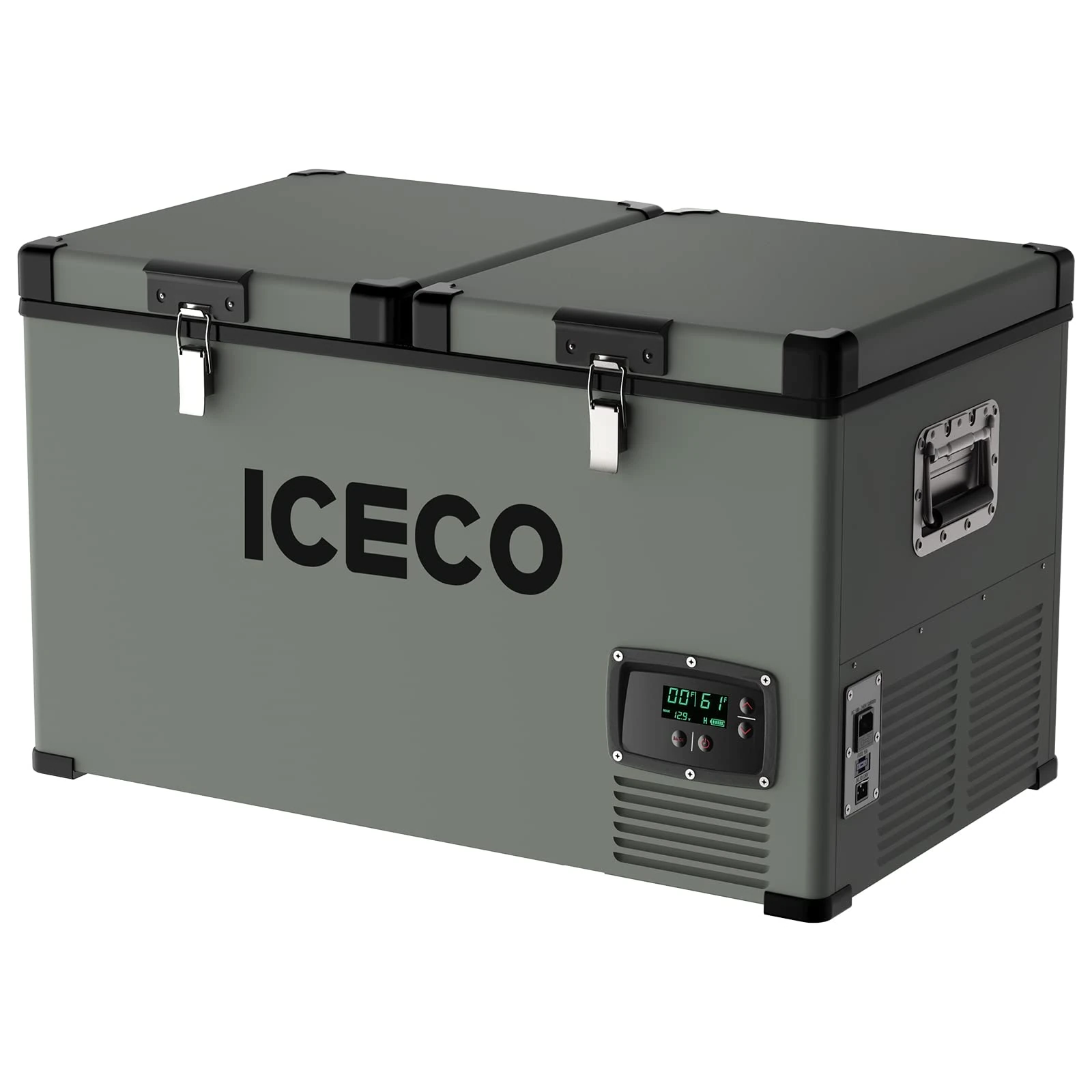 ICECO VL60 Portable Refrigerator, Dual Zone Freezer Fridge, 12v Cooler, Platinum Compact Refrigerator, 60Liters, DC 12/24 V, AC 110-240V, 0℉～50℉, Home and Car Use, for Van, Truck, Outdoor, Camping