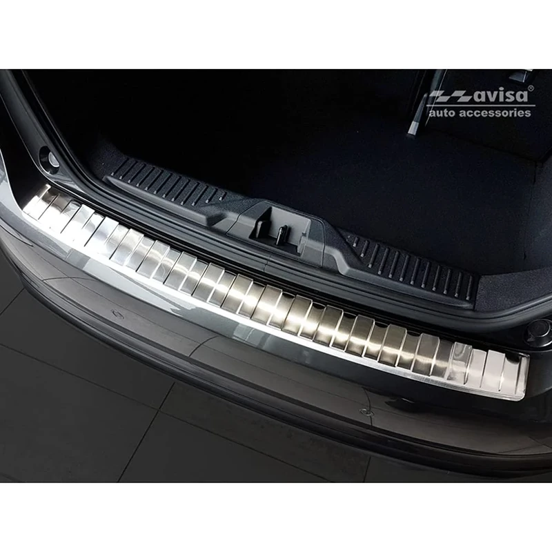 Avisa Stainless Steel Rear Bumper Protector Compatible with Ford Fiësta MK8 2017- & Ford Focus III Facelift 2014-2018 'Ribs'