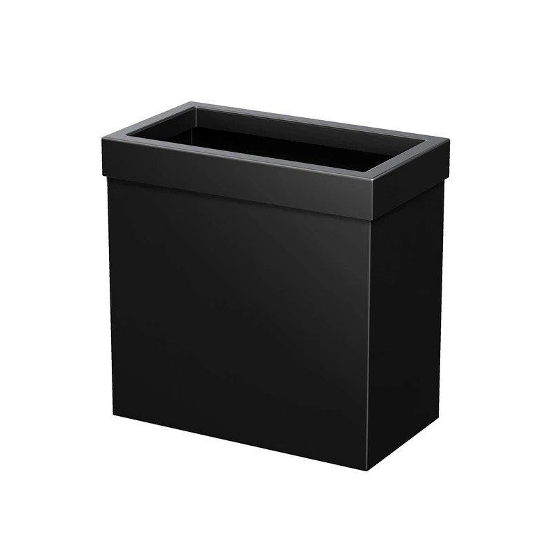 Gatco 1918 Modern Waste Basket Bathroom, Kitchen, Office Trash Bin, Matte Black