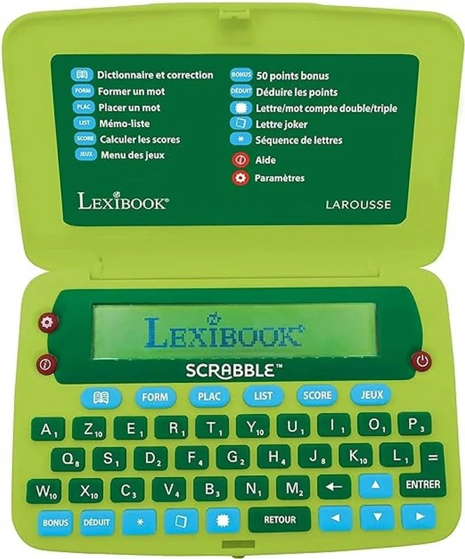 LEXIBOOK Official Scrabble Electronic Dictionary, ODS8, FISF Larousse, Green/Blue, SCR8FR