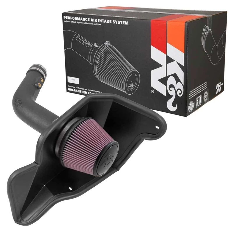 K&N Cold Air Intake Kit: High Performance, Guaranteed to Increase Horsepower: 50-State Legal: 2015-2017 FORD (Mustang)57-2594