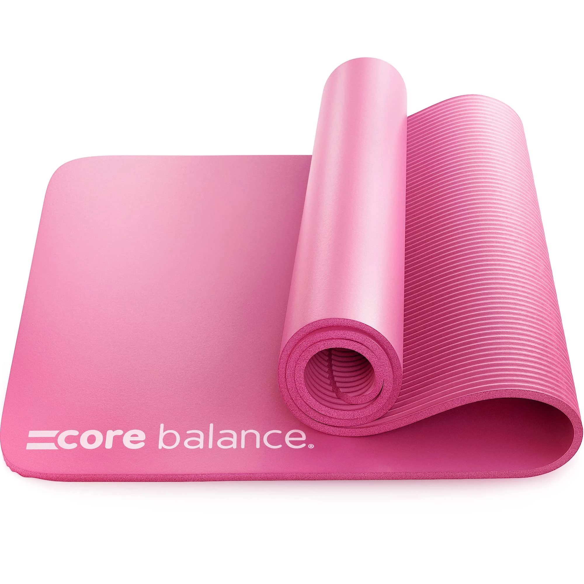 Core Balance Pilates Mat, Extra Thick Foam 10mm, Non Slip, Exercise Fitness Yoga, Compact Lightweight With Carry Strap, 180cm x 60cm x 1cm