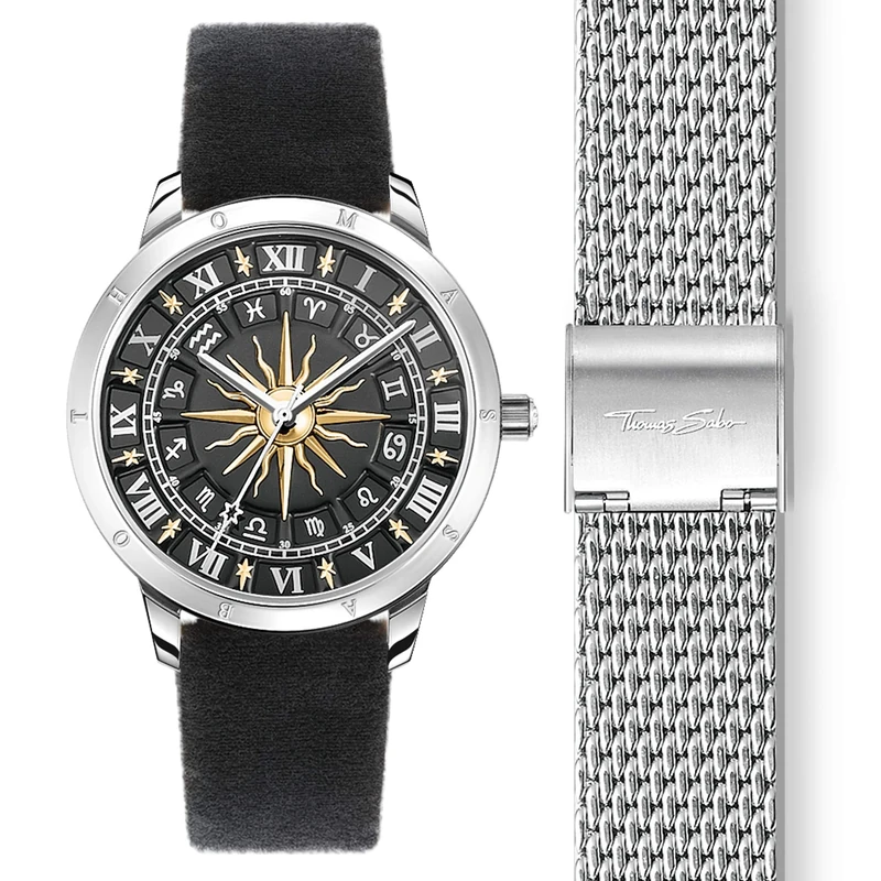 Thomas Sabo Women Watch Sun Zoadic Sign Analogue Quartz Stainless Steel Velvet SET_WA0351-217-203-33 MM - Image 1