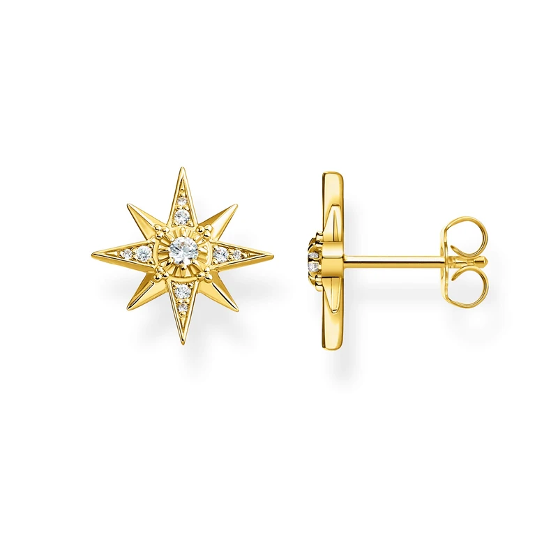 Thomas Sabo stud earrings star gold plated silver H2081-414-14