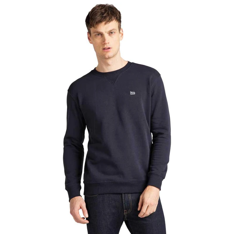 Lee Men's Plain Crew Sweatshirt, Blue (Midnight Navy Ma), M