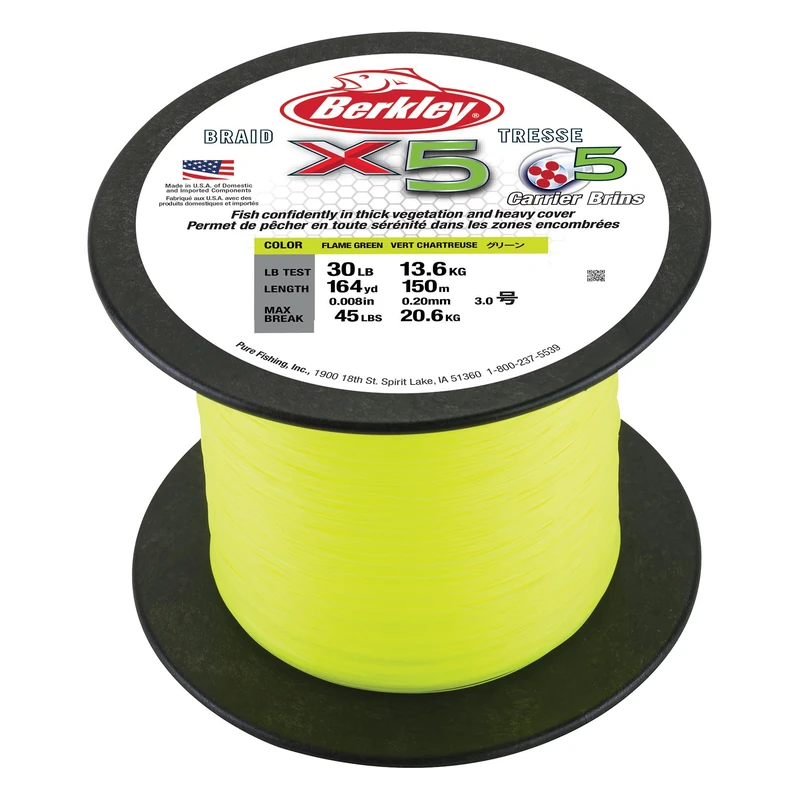 Berkley X5 Braided Fishing Line - Strong 5 Strand Braid Line for Saltwater and Freshwater Fishing