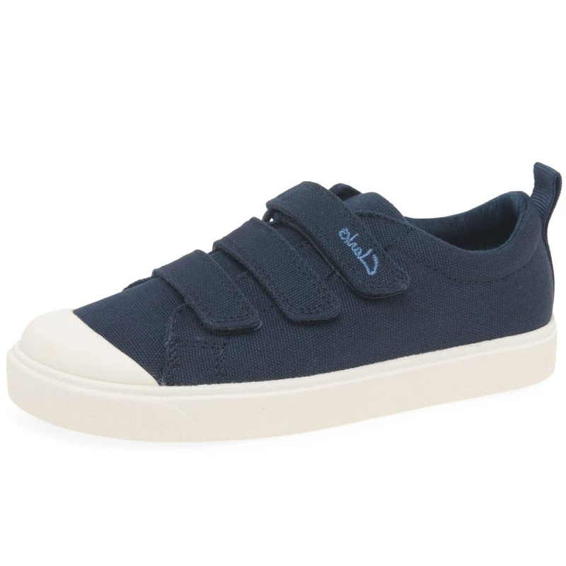 Clarks Unisex Kids City Vibe Low Top Sneakers, Blue Navy Canvas Navy Canvas, 11.5 UK Child