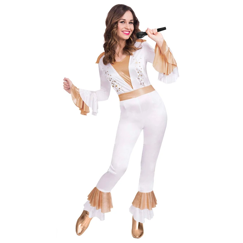 (PKT) (Fix 0/1) (9905715) Adult Ladies Disco Queen Costume One Piece (Large)