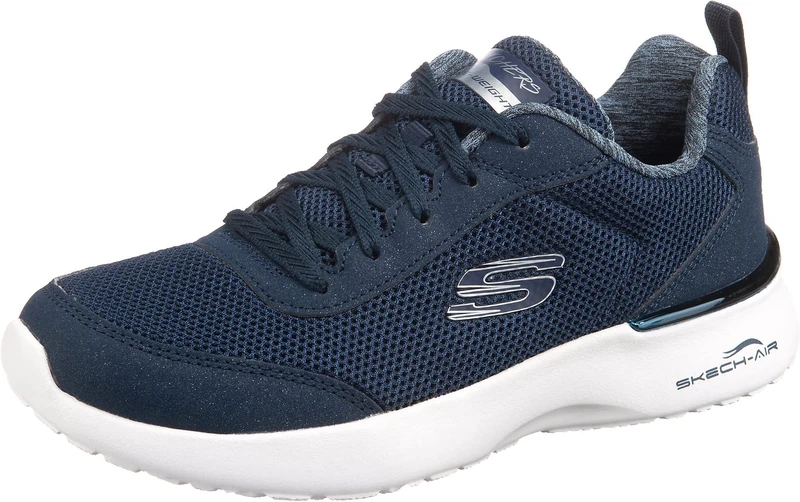 Skechers Women's Skech-air Dynamight Fast Brake Trainers,Navy Mesh / White Trim,7 UK