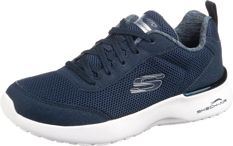 Skechers Women's Skech-air Dynamight Fast Brake Trainers,Navy Mesh / White Trim,4.5 UK