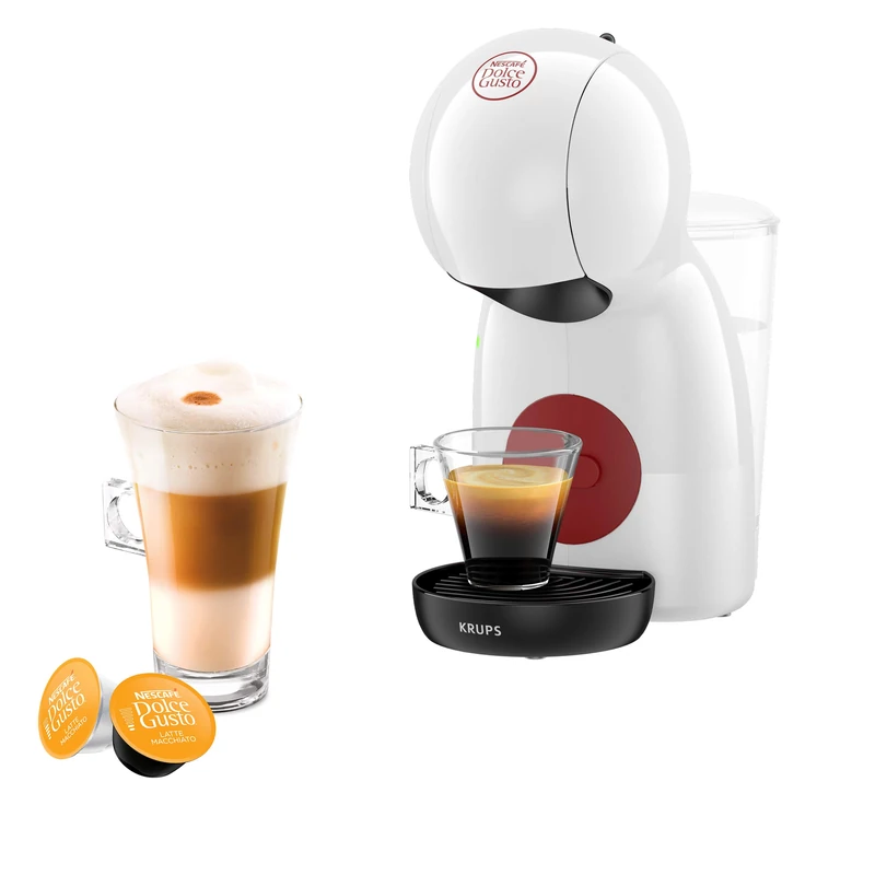 Nescafé Dolce Gusto Piccolo XS Manual Coffee Machine, Espresso, Cappuccino and More, White by KRUPS