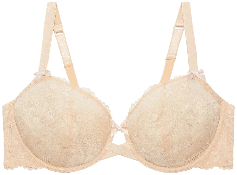 Savage X Fenty Women's Floral Lace Unlined Bra, Honey Nude, 34DD