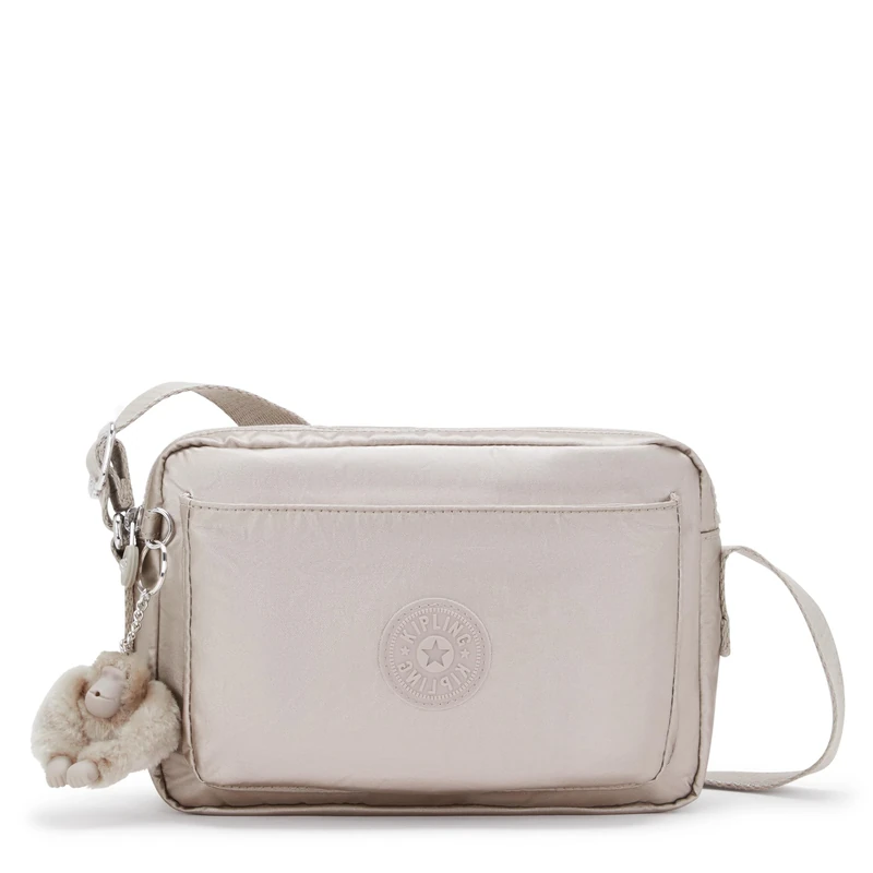 Kipling ABANU M Medium crossbody, Metallic Glow (Silver)