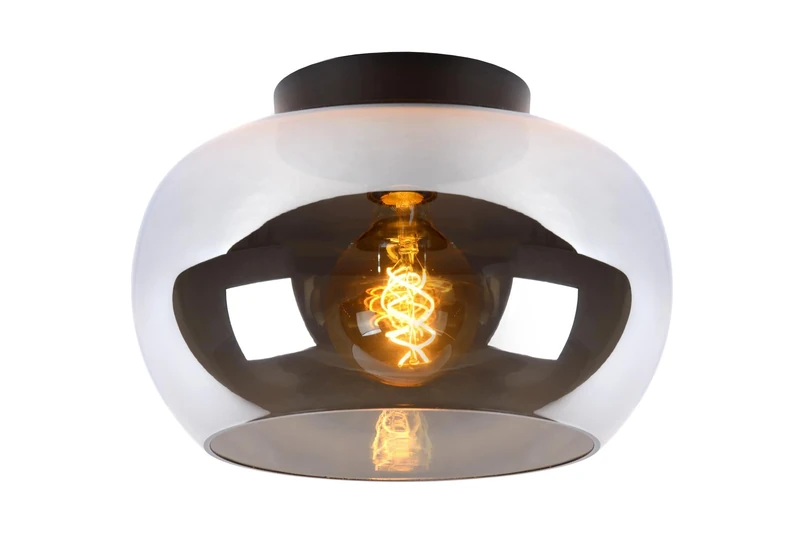 LUCIDE Judi - Flush Ceiling Light - Ø 30,5 cm - 1xE27 - Smoke Grey