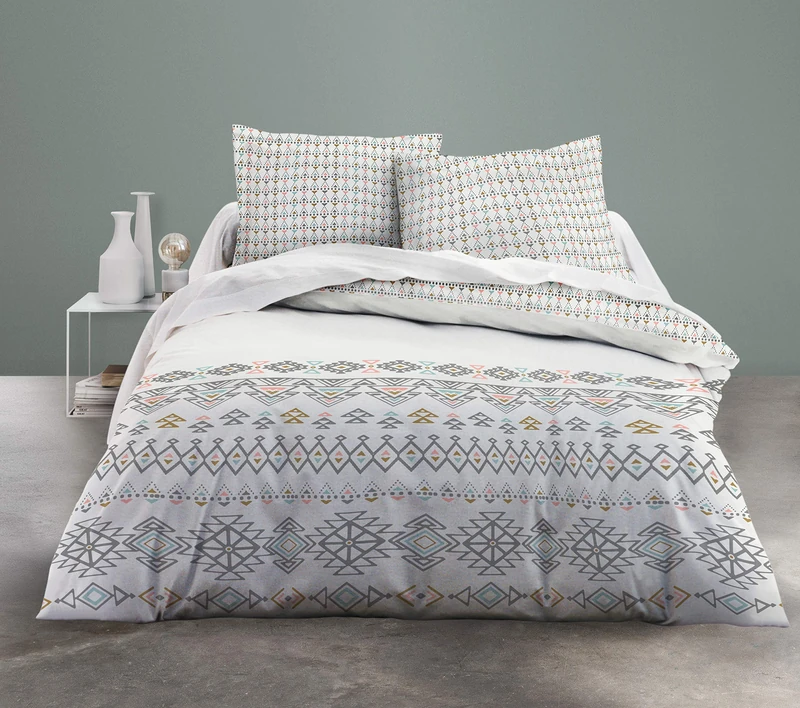 TODAY Duvet Cover Set, Cotton, Grey, 220x240