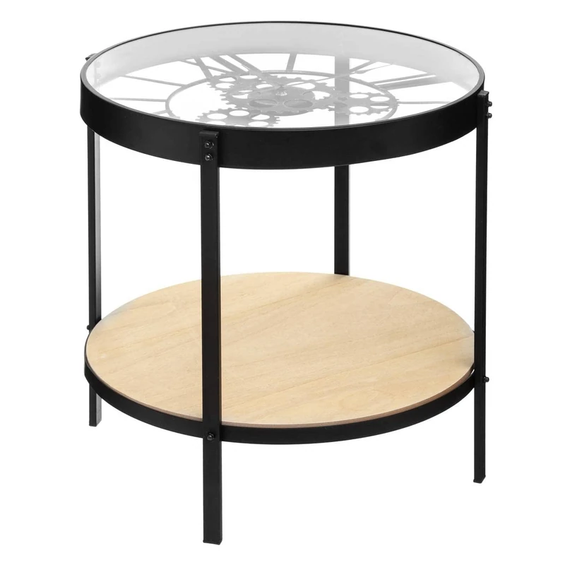M2GDECOR Meca Double Level Side Table - Pendulum Table - Diameter 50.5 x Height 49 cm