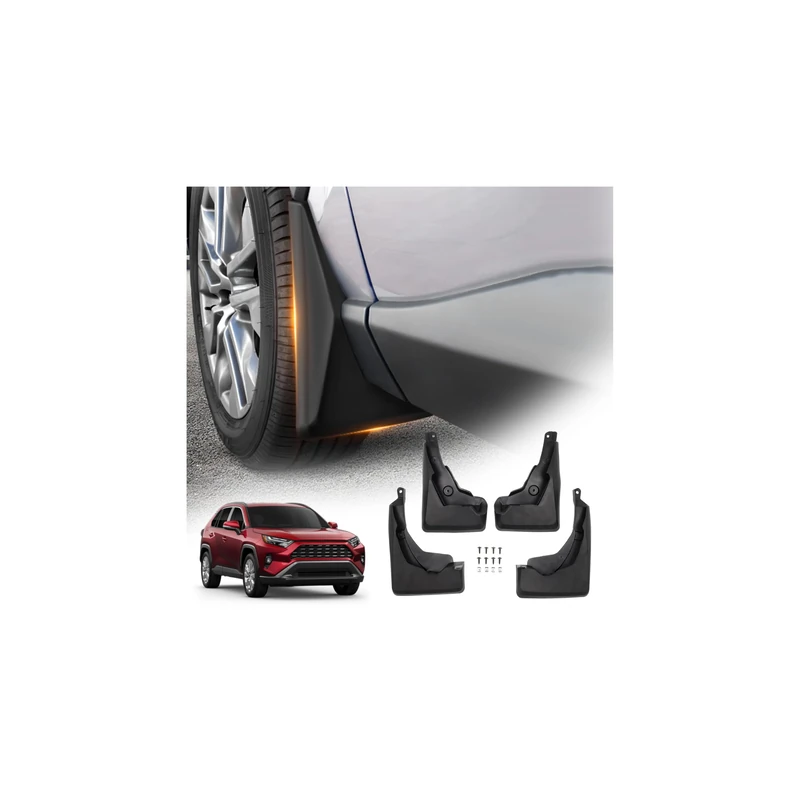 Powerty Custom Fit for Mud Flaps Toyota RAV4 2024 2023 2022 2021 2020 2019 Splash Guards Molded Front and Rear Fender Cover Black ABS 4Pcs Set Hybrid Accessories (Not Fit for 2021 RAV4 Prime) - Image 1