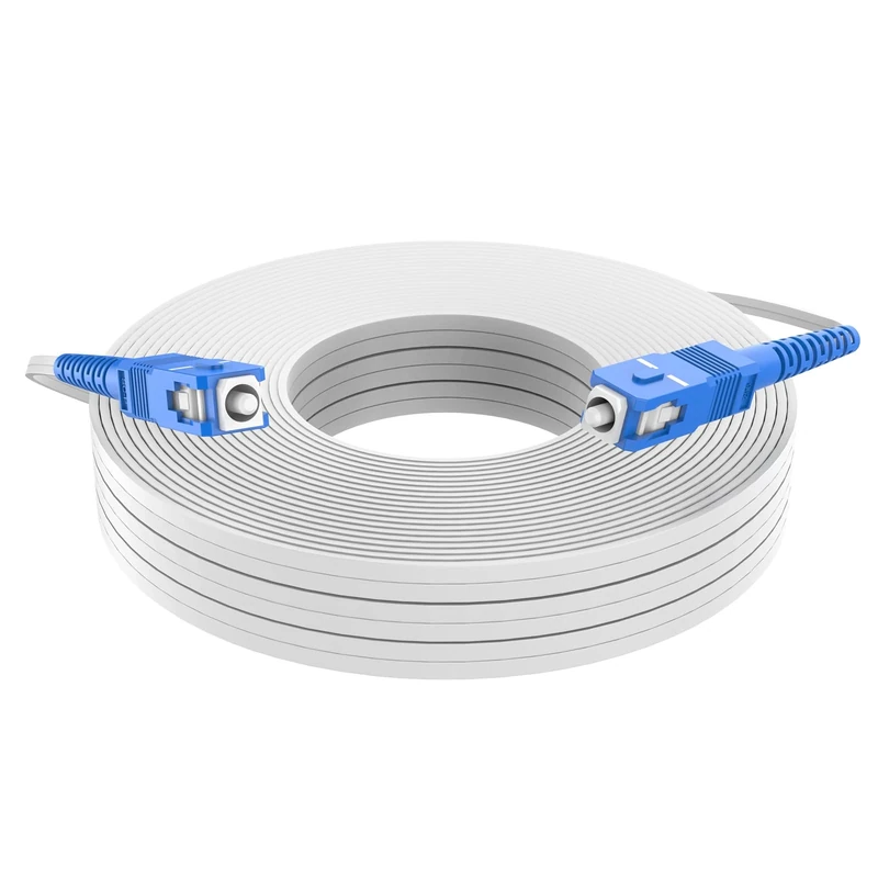 Jeirdus SC to SC 100Meters Indoor 9/125 Singlemode Fiber Optic Cable Jumper Optical Patch Cord FTTH FIOS Home SC/UPC to SC/UPC