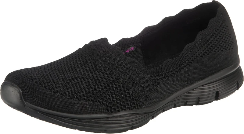Skechers SEAGER, Women's Low-Top Trainers, Black (Black Flat Knit Bbk), 4 UK (37 EU) - Image 1