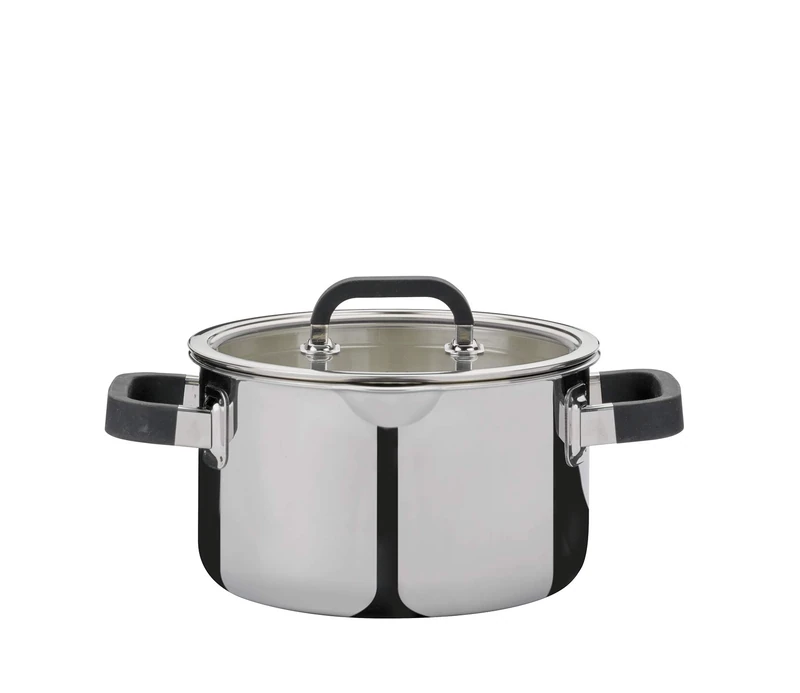 Spring Fusion 2+ Meat Pot 20 cm 5-Layer Multilayer Material Handles with Silicone Coating Inner Scale Suitable for Induction Cookers